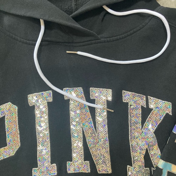 Victoria Secret PINK WATERCOLOR BLING HOODIE - Picture 3 of 4